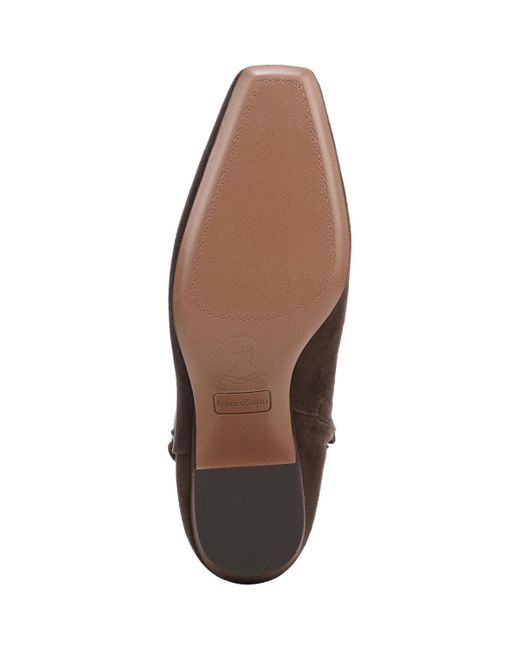 Franco Sarto Brown Saydie Square Toe Pull On Short Boots