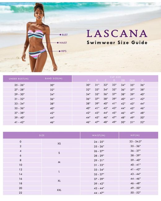 Lascana Blue Mix Print Underwire Bikini Swimsuit Top Bra Sizing