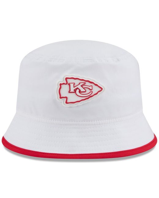 KTZ White Kansas City Chiefs 2025 Nfl Training Camp Stretch Bucket Hat for men