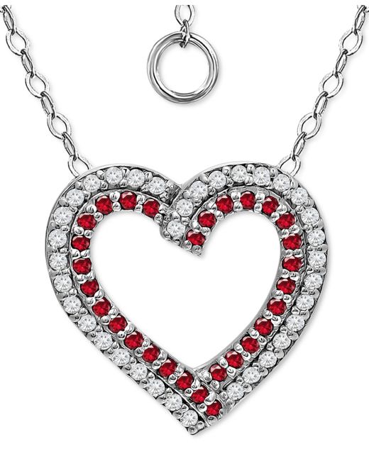 Giani Bernini Pink & Cubic Zirconia Heart Pendant Necklace