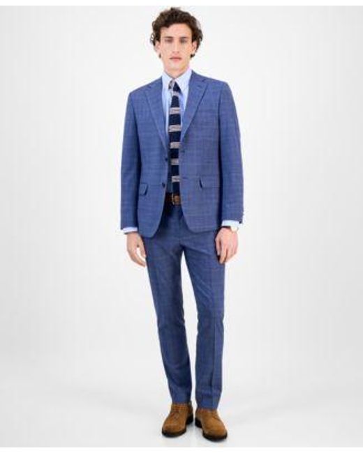 Tommy Hilfiger Blue Modern Fit Wool Th Flex Stretch Suit Separates for men