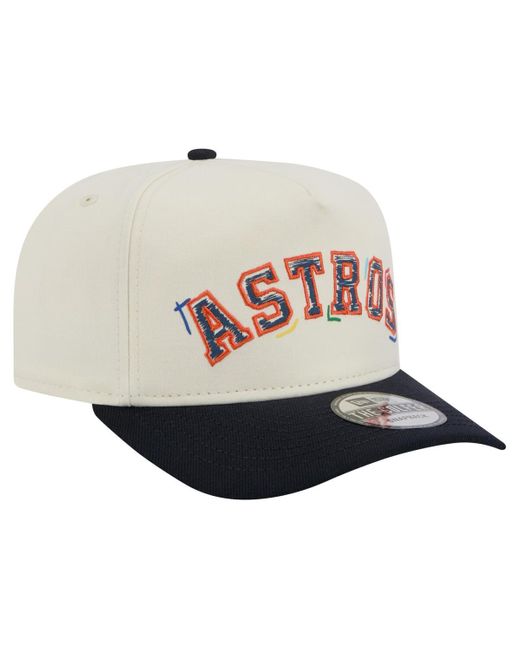 KTZ White Houston Astros Team Scribble Golfer Adjustable Hat for men