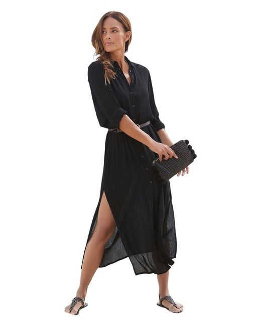 Lascana Black Button Down Dress