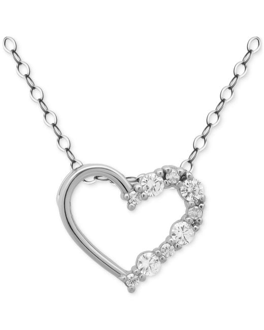Giani Bernini Metallic Cubic Zirconia Half Heart Pendant Necklace
