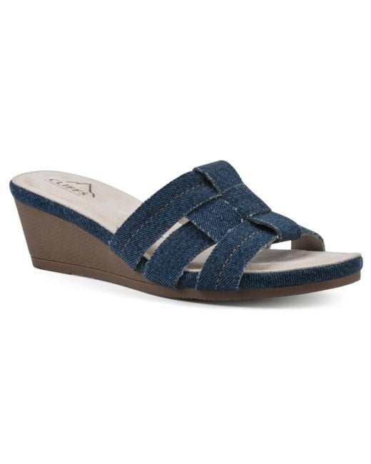 White Mountain Blue Candyce Wedge Sandal