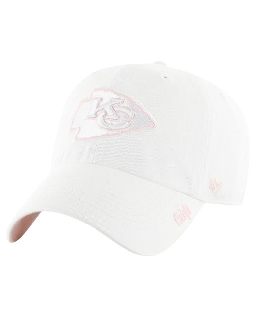 '47 White 47 Kansas City Chiefs Ballpark Cheer Clean Up Adjustable Hat