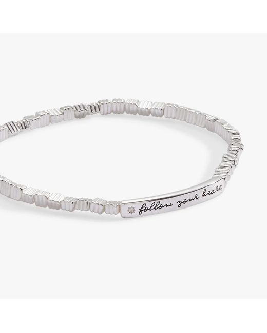 ALEX AND ANI White Follow Your Heart Stretch Bracelet