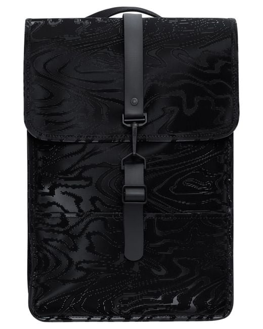 Rains Black Mini Waterproof Backpack for men