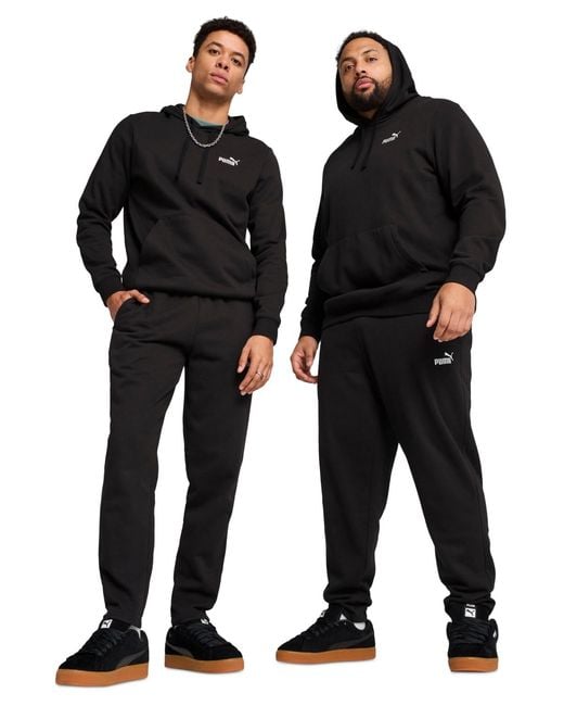 PUMA Black Logo Fleece Open Bottom Regular-fit Sweatpants for men