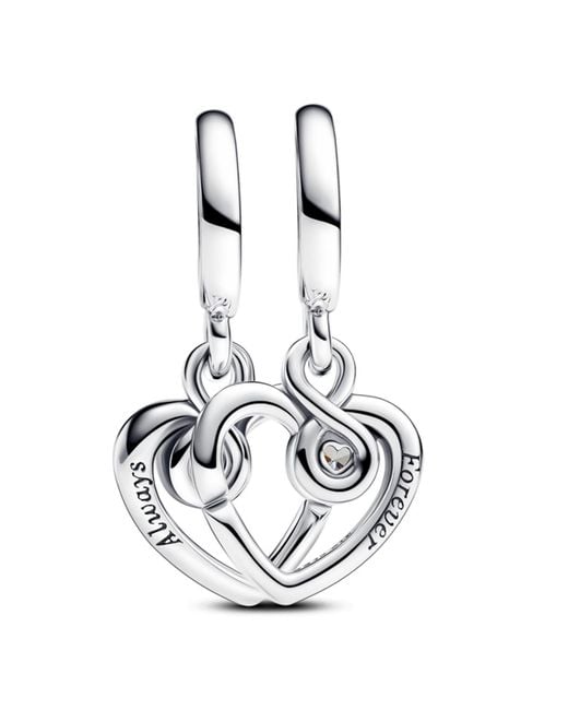 Pandora White Forever Always Splittable Dangle Charm