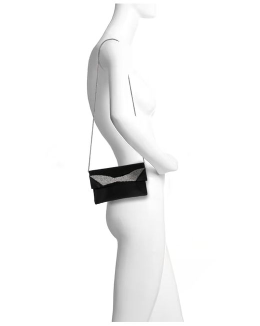 Badgley Mischka Black Woman's Jasmine Satin Envelope Clutch