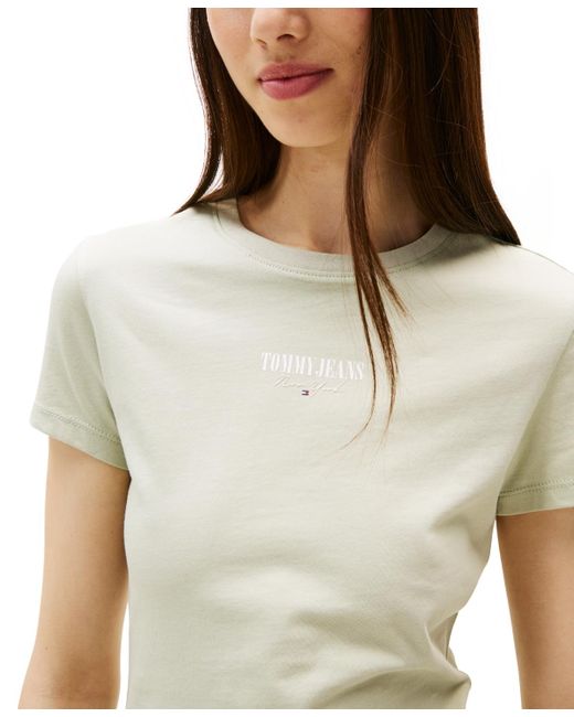 Tommy Hilfiger White Slim-fit Essential Logo Graphic T-shirt