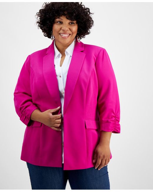 INC International Concepts Plus Size 3 4 sleeve Blazer in Pink Lyst