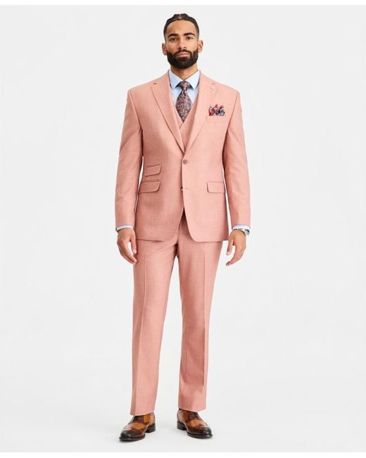 Tayion Collection Pink Classic-fit Suit Separates Jacket for men