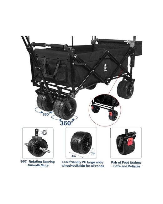 Mountaintop Black Collapsible Wagon