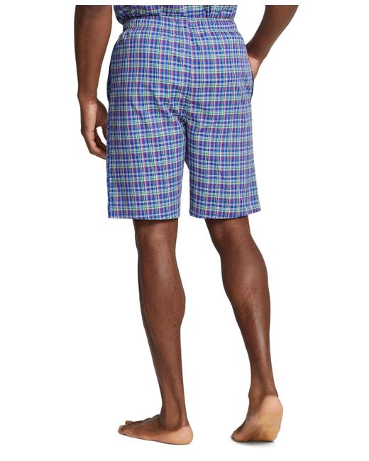 Polo Ralph Lauren Blue Cotton Woven Sleep Shorts for men