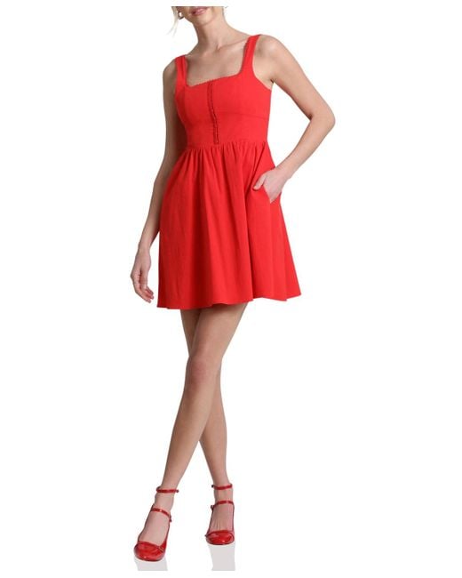 Avec Les Filles Red Corset Mini Dress