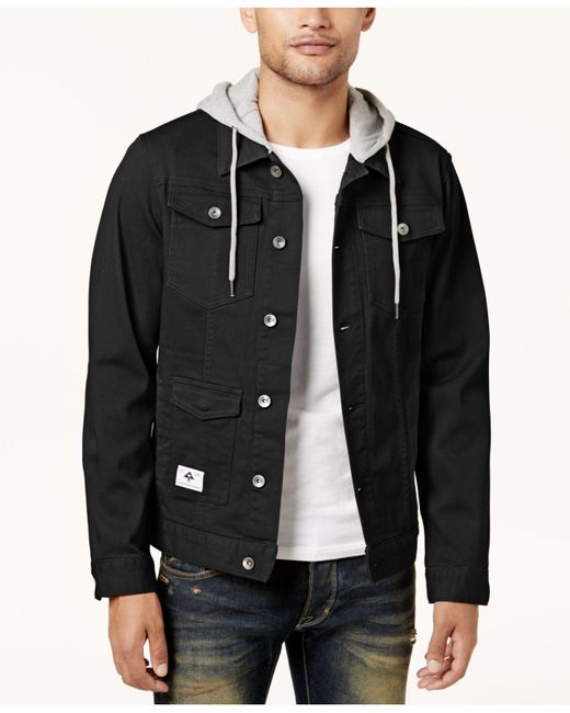 LRG Men's Rc Hooded Denim Jacket in 