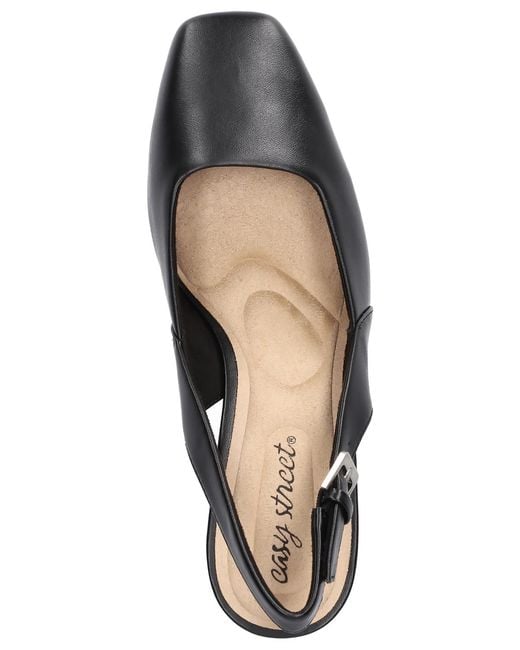 Easy Street Black Ritsa Square Toe Slingback Pumps