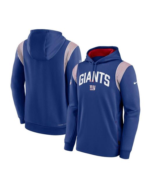Nike Royal New York Giants Sideline Athletic Stack Performance Pullover ...