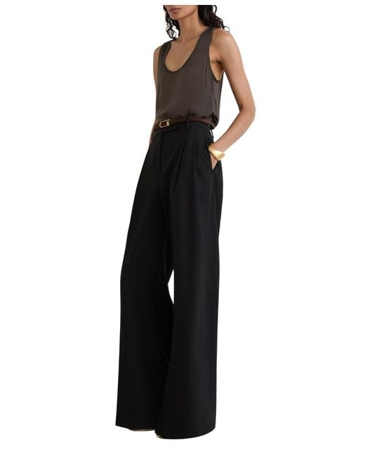 Reiss Black Ruby Silk-front Cami Top
