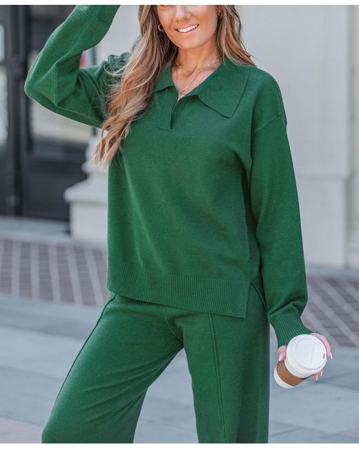 CUPSHE Green Knit Matching Lounge Set