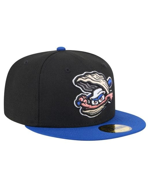 KTZ Black/blue Biloxi Shuckers Authentic Collection 59fifty Fitted Hat for men