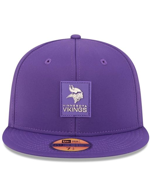 KTZ Purple Minnesota Vikings 2025 Sideline 59fifty Fitted Hat for men