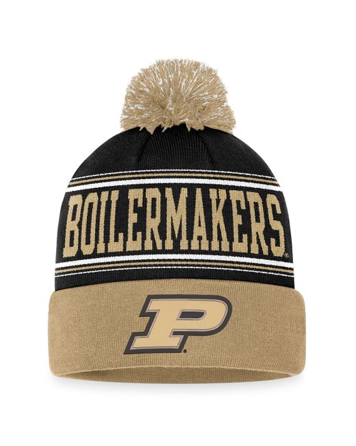 Top Of The World Black Purdue Boilermakers Draft Cuffed Knit Hat for men