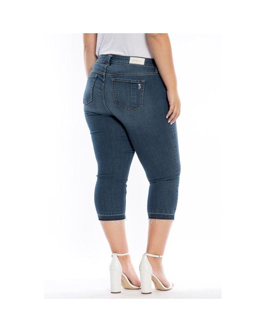 Slink Jeans Blue Plus Size Mid Rise Crop Jeans