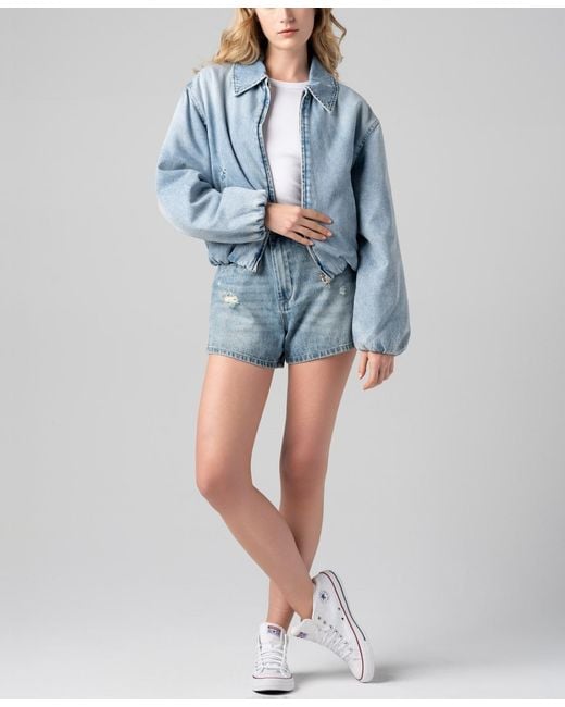 Blank NYC Blue Bottomless Brunch Zip Front Jacket