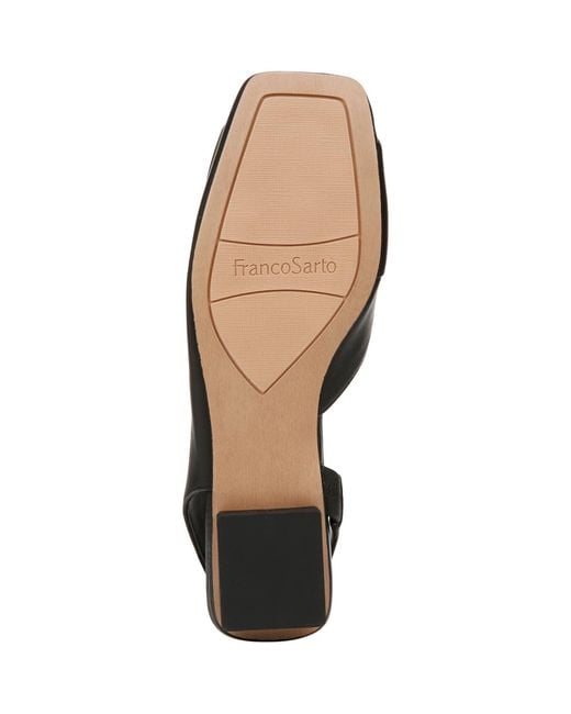 Franco Sarto Black Teagan Square Toe Slingback Flats