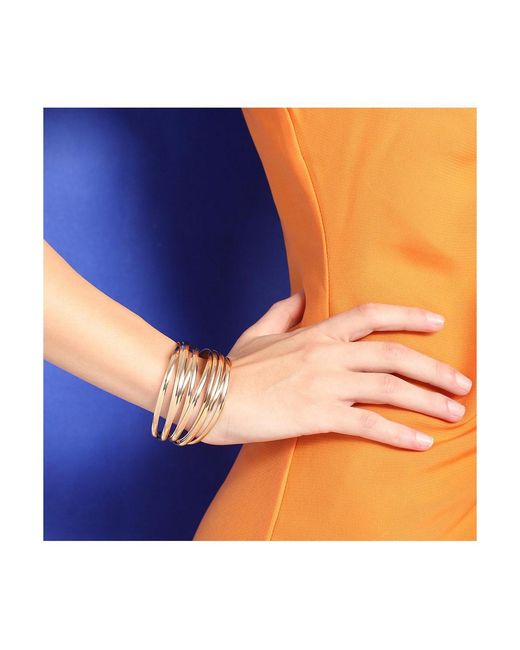 SOH Metallic Overlap Cuff Bracelet