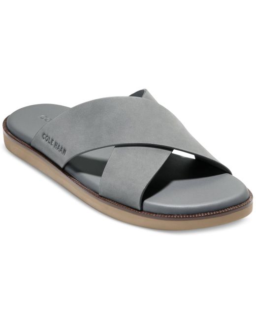 Cole Haan Gray Nantucket Cross Strap Slip-on Slide Sandals for men