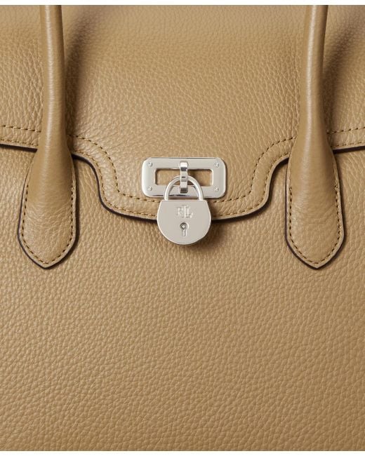 Ralph Lauren Brown Pebbled Leather Extra-large Tanner Satchel