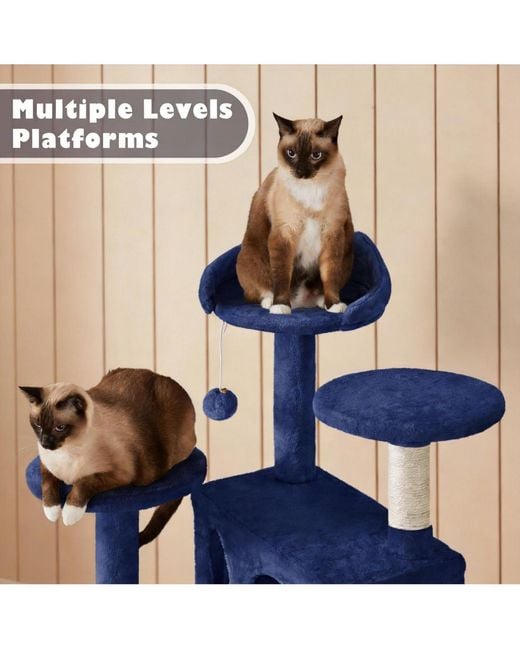 Aronkl Blue Multi-level Cat Tree Tower