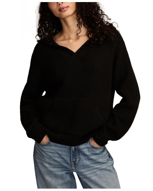 Lucky Brand Black Cloud Soft Hoodie Sweater