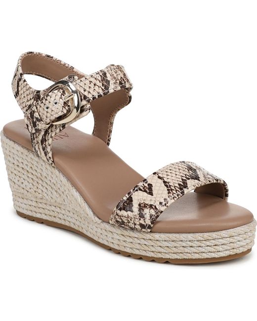 Naturalizer Women's Metallic Stella Open Round Toe Wedge Sandals