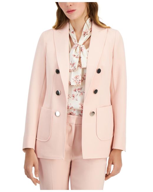Anne Klein Pink Faux Double-breasted Jacket