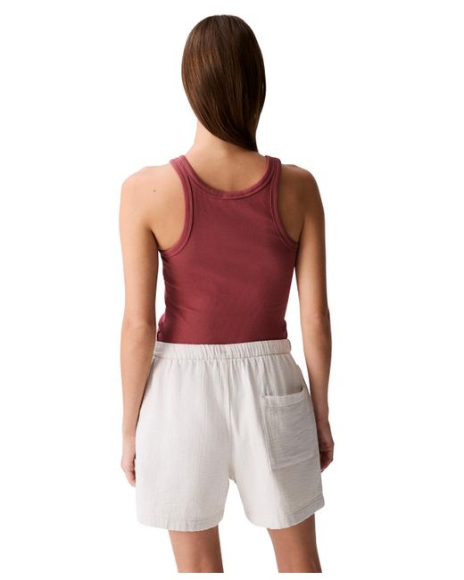 Calvin Klein Red Double Gauze Pull-on Shorts