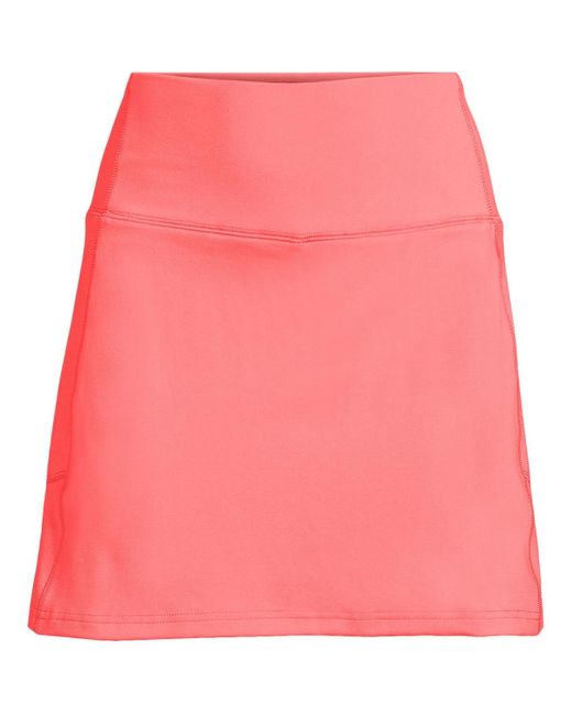 Lands' End Pink Active High Impact High Rise Flat Front Skorts