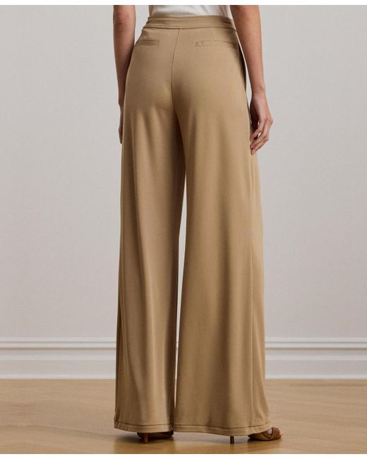Ralph Lauren Natural Plus Size Stretch Jersey Wide-leg Pants