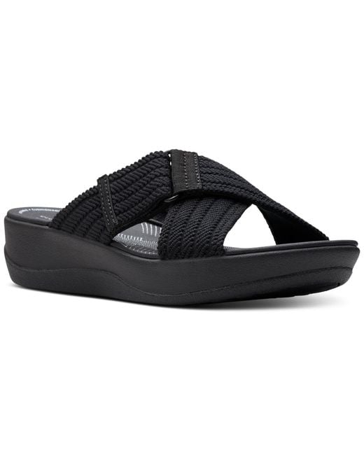 Clarks Black Cloudsteppers Arla Wave Sandals