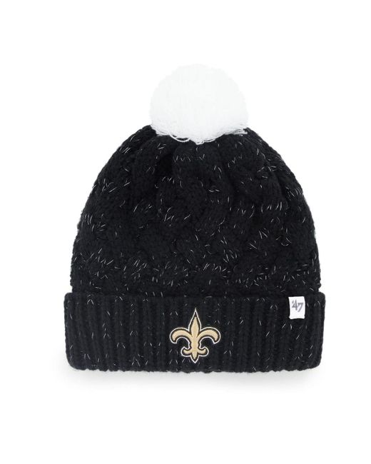 47 Brand Synthetic '47 Black New Orleans Saints Fiona Logo Cuffed Knit ...