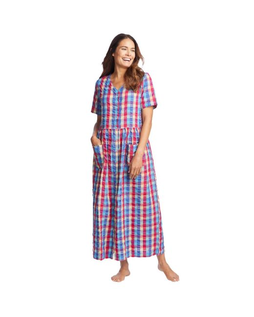 Only Neccessities Multicolor Plus Size Only Necessities Long Seersucker Lounger