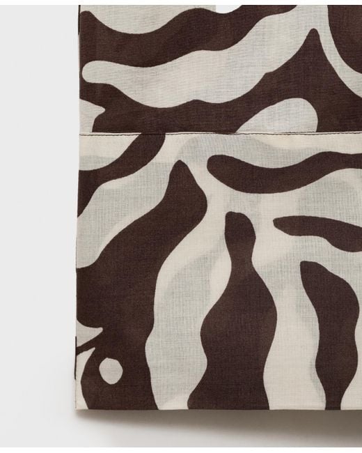 Mango Brown Printed Cotton Pants