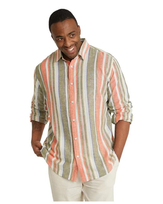 Johnny Bigg Green Johnny Big Portugal Stripe Linen Shirt for men