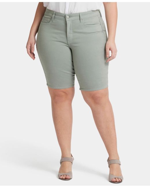 NYDJ Gray Plus Size Briella Denim Shorts