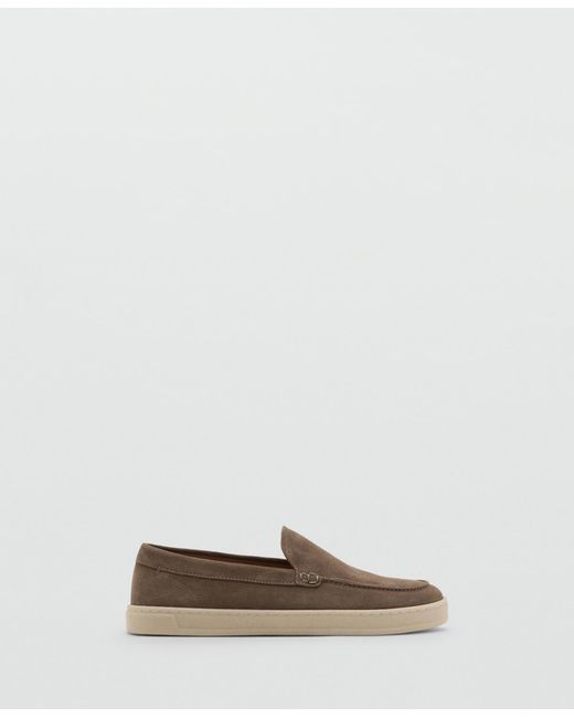 Mango Brown Split Leather Shoes for men