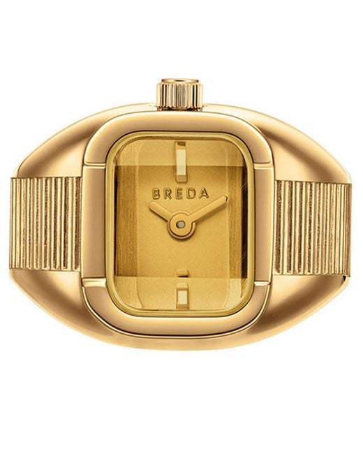 Breda Metallic 'nocturne' Gold Expandable Ring Watch